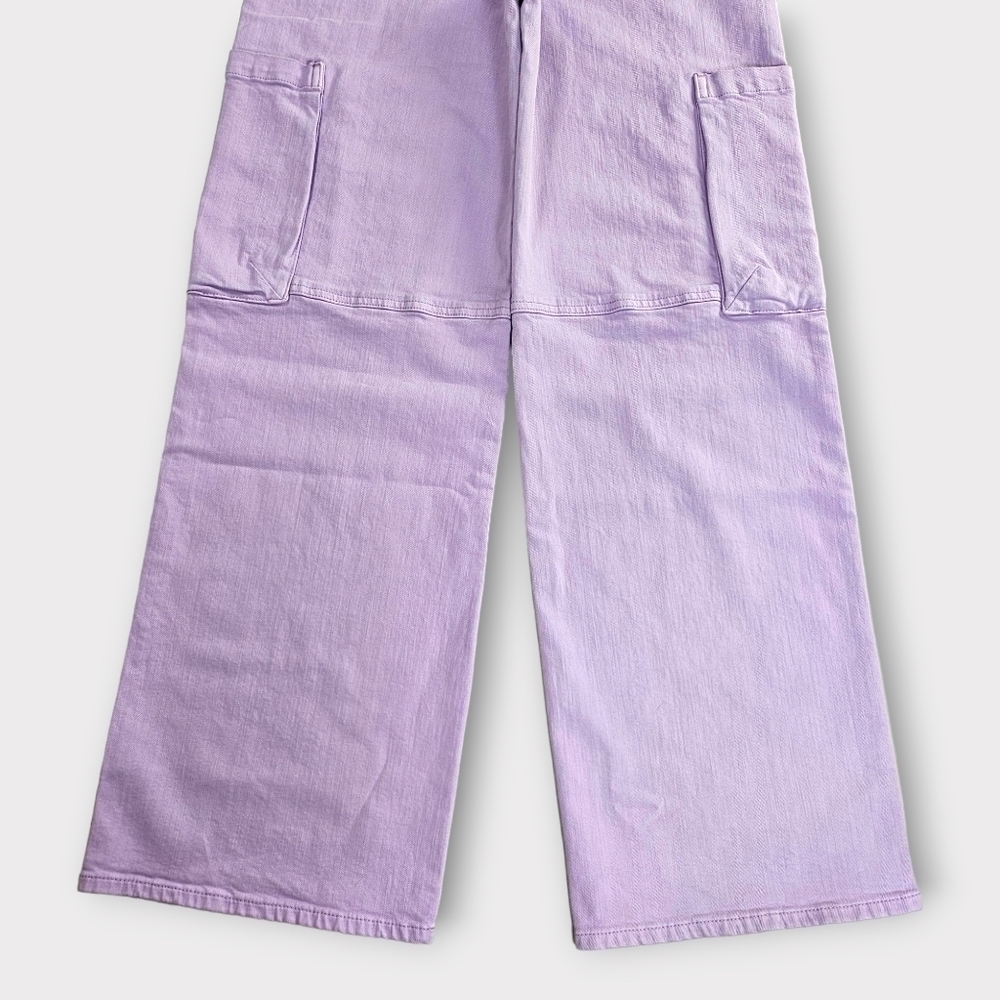 Warp + Weft Lavender Wide Leg Cargo Jeans - Picture 6 of 14